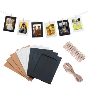 10 BH Kit Klip Bingkai Gambar Kertas Kerajinan Gantung DIY, Tampilan Foto Dinding 3/4/5/6/7 Inci untuk Bingkai Foto Memori Pernikahan Keluarga