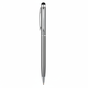 Penna Stilo Capacitiva Intelligente GRIGIO SCURO in ALLUMINIO con PUNTA MAGNETICA e Punte di Ricambio in SILICONE METALLICO per Uso Mobile - Product Image 2