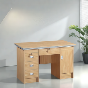 Classic Wooden Executive Office <strong>Desk</strong> with Locking Drawers, <strong>Large</strong> Computer Table with Storage Cabinet - Product Image 2