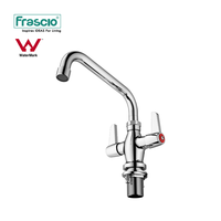 Robinet de cuisine commercial moderne Frascio 4 pouces à poignée unique, en acier inoxydable finition chromée, robuste pour usage hôtelier et commercial, garantie 5 ans