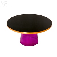 Table basse ronde en verre transparent, table d'appoint pour salon, table cloche, table centrale, mobilier moderne
