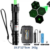 Pointeur laser vert rouge violet haute puissance longue portée, stylo laser extérieur à lumière étoilée avec mise au point réglable