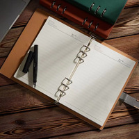 Agenda professionnel A5 relié rigide avec logo personnalisable, vente en gros, classeur coloré, planificateur à feuilles mobiles, reliure spirale, couture, cadeau