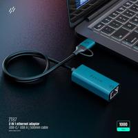 DERSUR Gigabit Ethernet adaptador USB C RJ45 1000 Mbps USB 3,0 convertidor de red con cable para Windows XP MAC OS Vista 7 8 10 red
