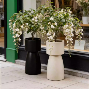 Pots en fibre <span class=keywords><strong>de</strong></span> verre modernes au design minimaliste, sur pieds hauts, surdimensionnés, pour salon, hôtel, extérieur, jardin, jardinières uniques - Product Image 3