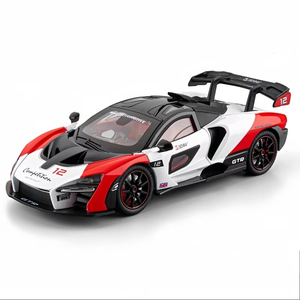 1:24 échelle <span class=keywords><strong>McLaren</strong></span> <span class=keywords><strong>Senna</strong></span> livrée moulé sous pression modèle de voiture son et lumière Pullback Supercar décorer ornement métal modèle voiture jouets - Product Image 1