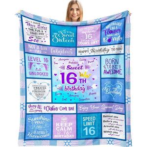 <b>Blue</b> Sweet Heart Flannel Blanket <b>Throw</b> Blanket Nap Blanket Fade Resistant Lightweight for Home Office Nap Custom Print - Product Image 1
