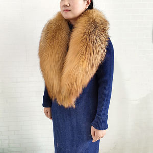Col long en fourrure de renard véritable, moelleux et luxueux, respirant, pour femmes et hommes, hiver - Product Image 2