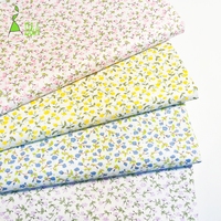 Tissu sergé 100 % coton peigné de haute qualité, poids moyen, imprimé floral pastoral pour robes, chemises, jupes et vêtements