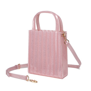 <span class=keywords><strong>Boha</strong></span> phụ nữ sang trọng của PVC Jelly Túi New Arrival xếp li mờ Satchel Tote Crossbody Vai Túi với Bow trang trí - Product Image 3