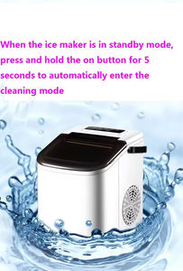 เครื่องทำน้ำแข็ง 24 ชม. เครื่องทำน้ำแข็งไฟฟ้าแบบพกพา เหมาะสำหรับใช้ในบ้าน/ห้องครัว/สำนักงาน/บาร์ - Product Image 3