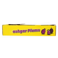 Boîte d'emballage en carton ondulé pliable pour l'expédition et la présentation de fruits et légumes (prunes) avec insert en plastique