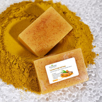 Savon Solide Bio Artisanal Hydratant à l'Acide Kojique et au Curcuma Anti-Acné Nettoyage en Profondeur Éclaircissant pour Peaux Sèches et Grasses Adultes
