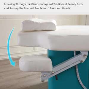 Nueva mesa eléctrica ajustable para salón de belleza, diseño moderno, cabeza cómoda, masaje de <span class=keywords><strong>vinilo</strong></span>, <span class=keywords><strong>cama</strong></span> Facial tailandesa con almacenamiento - Product Image 3