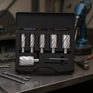 Set di frese anulari 6 pezzi con attacco Weldon in acciaio super rapido M2AL 50,8 mm per trapani a base magnetica - Product Image 2