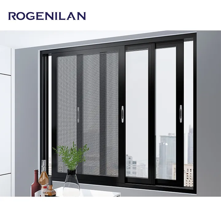 ROGEN ILAN Schwarz Wohn Vertikal Schiebefenster Schall dichte Verglasung Glas Aluminium Fenster Designs