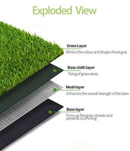 Gazon artificiel antidérapant coloré de 12 mm d'épaisseur pour terrain de tennis, padel, entraînement, aire de jeux, surface sûre et durable - Product Image 5