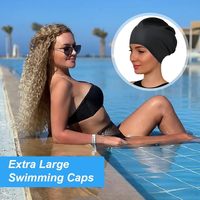 Cuffia da Nuoto in Silicone Extra Large per Uomo e Donna, Impermeabile, per Dreadlocks, Trecce, Ricci, Extension e Afro - Nera