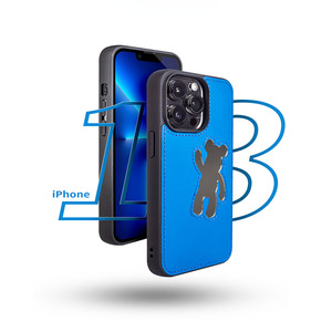 Vente en gros d'ours en cuir PU mignon en forme de miroir de <span class=keywords><strong>couverture</strong></span> de téléphone étui de téléphone antichoc à la mode pour iPhone 15 14 13 12 11 - Product Image 5