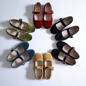 รองเท้าเด็กผู้หญิงแบบแมรี่เจนกำมะหยี่สำหรับงานปาร์ตี้ ชุดเดรสเจ้าหญิงสั่งทำได้ ขายส่งแฟชั่นจำนวนมาก - Product Image 2