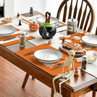 Set de table rustique tressé en forme de citrouille, durable et résistant à la chaleur, pour centre de table de cuisine automnal