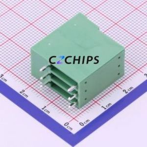 DB2ERH-3.81-2*3P-GN Plug-in Terminal Block Bent Lead Through Hole,P=3.81mm Board-to-Board / Socket - Closed 2x3P 3.81mm Green - Product Image 2