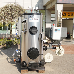 עץ קטן ביומסה גלולה יורה גנרטור בוילר 100 ק "ג עד 600 ק" ג קיבולת צינור אש אנכי לשימוש תעשייתי - Product Image 4