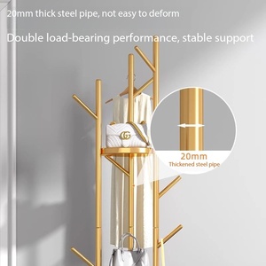 Porte-manteau sur pied en marbre en forme d'arbre, élégant, simple et autonome, idéal pour les chambres à coucher - Product Image 2