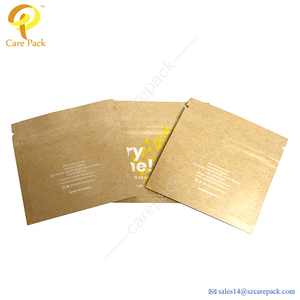 Túi Giấy Kraft Phân Hủy Sinh Học Túi Phẳng Niêm Phong 3 Mặt Tùy Chỉnh Cho Gói Mỹ Phẩm Mẫu - Product Image 5