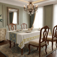 Nappe de table vintage en polyester de luxe, imperméable, résistante à l'huile et à la chaleur, facile à nettoyer, pour table à manger