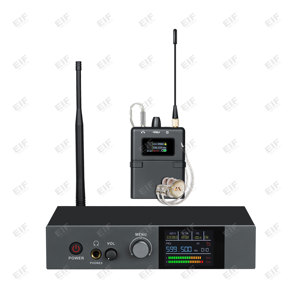 Sistema de Monitoreo Inalámbrico UHF Portátil Ligero AC-110, Sensor Infrarrojo, IEM Estéreo con Carcasa Metálica y Conector XLR - Product Image 1