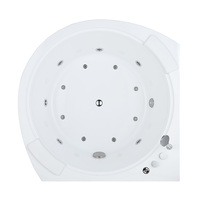 Bain à remous 2 personnes rond pour salle de bain SPA en coin avec robinet de douche Baignoire à jet d'air en acrylique Lumière colorée