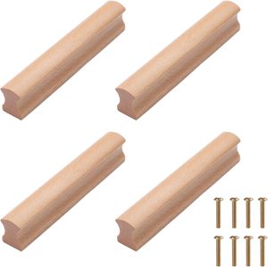 Poignées de meubles en bois en forme de barre, design minimaliste, quincaillerie de cuisine durable, tirants de tiroir en bois - Product Image 4