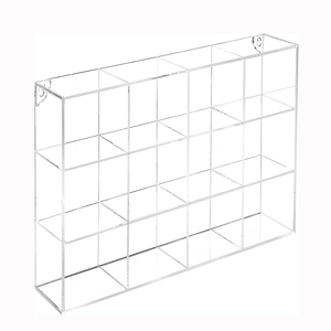 <span class=keywords><strong>Vitrine</strong></span> murale moderne à 12 compartiments en acrylique transparent à collectionner avec installation auto-adhésive Design pré-assemblé - Product Image 2