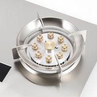 Table de cuisson à gaz encastrable en acier inoxydable à 2 brûleurs, 9 cavités, haute puissance avec fonction minuterie, pour gaz naturel domestique