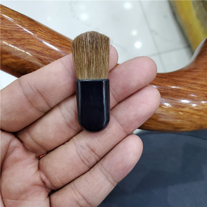 Cepillo de maquillaje <span class=keywords><strong>Kabuki</strong></span> de <span class=keywords><strong>pelo</strong></span> de Animal, cepillo plano de semicírculo para mejillas, herramienta cosmética en polvo para resaltar la cara - Product Image 2