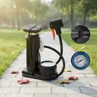 Mini pompe à vélo portable haute pression 140 PSI, pompe manuelle en alliage d'aluminium avec manomètre pour le cyclisme sur route et VTT