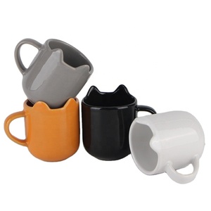 Cốc Latte Sữa Trà 3 Oz Dung Tích Nhỏ Tráng Men Bóng Hình Hoa Mèo Độc Đáo Cốc Cà Phê Bằng Gốm Màu Xanh Dương Giá Rẻ Làm Quà Tặng - Product Image 1