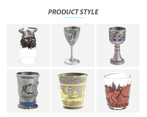 Verre à liqueur Souvenirs Viking de 60ml/2oz à logo personnalisé bon marché verres à liqueur en métal à sublimation 3D - Product Image 6