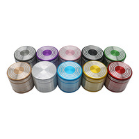 Broyeur à herbes et tabac fantaisie, style classique, manuel, 40 mm, design fileté, couleurs assorties, en aluminium, nouveau modèle