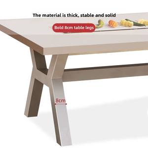 Table et chaises <span class=keywords><strong>de</strong></span> salle à manger d'extérieur en fonte d'aluminium à double usage, carbone électrique pour jardin, cour, barbecue en plein air - Product Image 3
