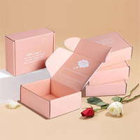 Caja de envío de correo de embalaje de papel de regalo de cartón corrugado rosa con logotipo impreso personalizado para pequeñas empresas