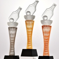 Trophée en cristal personnalisé avec logo pour les récompenses des champions de pickleball