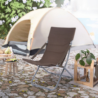 Chaise pliante de camping en plein air en tissu Oxford 600D, chaise pliante rectangulaire portable en métal pour balcon, chaise d'extérieur en tissu Oxford
