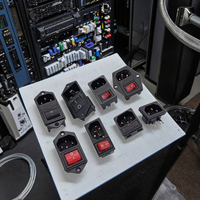 Saklar Inlet CUL TUV CQC untuk Penggunaan Rumah Sakit, Dudukan Sekring Ganda yang Dapat Diganti, 10A 250V IEC C14, Modul Soket Masukan Daya AC