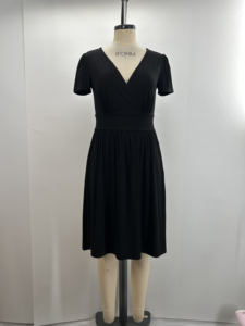 Vestito da <span class=keywords><strong>donna</strong></span> per ufficio da <span class=keywords><strong>donna</strong></span> con maniche a sbuffo a scollo a V nere strette in vita da <span class=keywords><strong>donna</strong></span> S a XL per Club e feste - Product Image 2