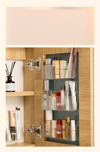 Support mural de stockage de pommade de luxe en acrylique ondulé avec boîte de rangement cloisonnée - Product Image 3