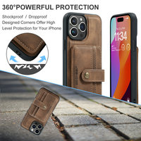 DG.Ming 2 in I dompet uang tunai dapat dilepas untuk iPhone 15 Plus Pro Max 14 13 12 dompet pemegang kartu untuk iPhone 15 casing tas uang tunai wanita