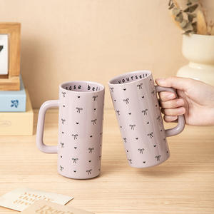 Purple Bow <b>Ceramic</b> <b>Mug</b> With Handle Cartoon Pattern Single Cup For Home Use Presents - Product Image 4