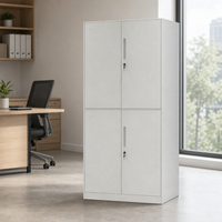 Armoire de classement en acier robuste à 4 portes, casier de rangement métallique pour bureau avec serrure, conception KD pour usine et atelier